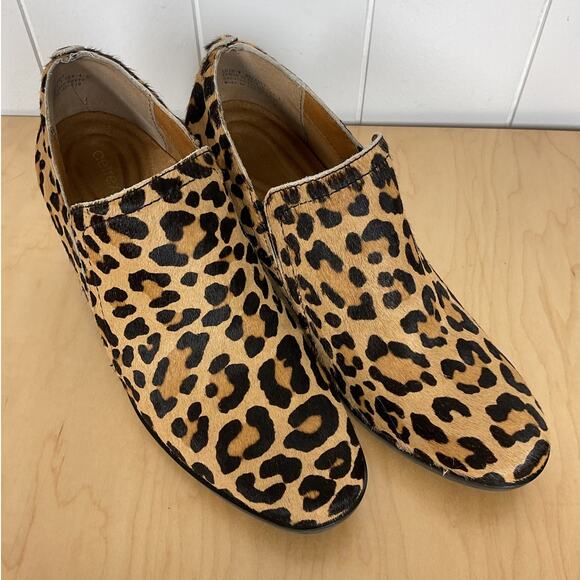 Aetrex Delaney Weatherproof Cheetah Print Heeled Ankle Booties Size 6.5 - Picture 2 of 7